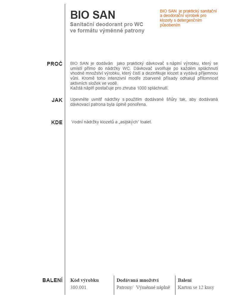  Dezinfekční prostředek pro wc - Bio san 